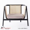 Sofa Single Finishing Hitam Mix Rotan