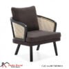 Sofa Single Kombinasi Rotan Alami