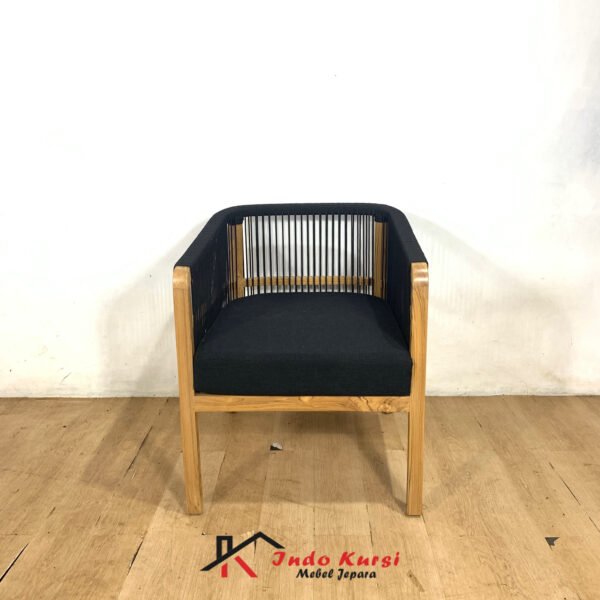 Kursi Sofa Cafe Single Anyaman Tali Kayu Jati